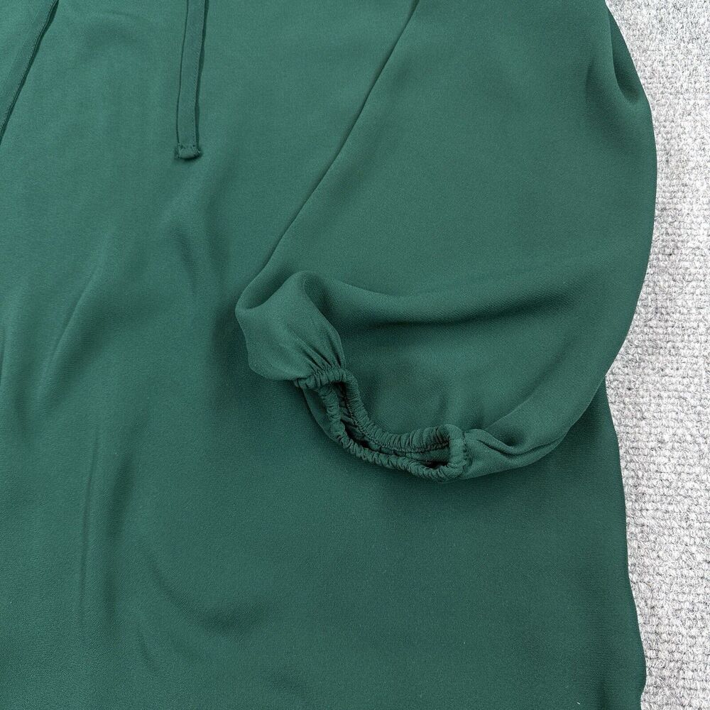 OLD NAVY EMERALD GREEN SMOCKED SLEEVE DRESS Size medium Lightweight - Picture 9 of 11